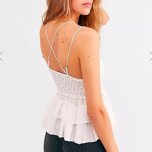 NWT Free People Adella Cami Top - White XS - Picture 3 of 4